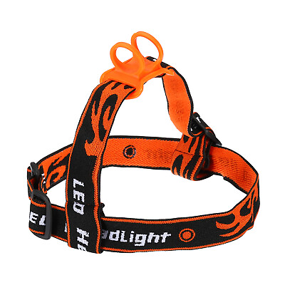 #ad Flashlight Headband Holder Adjustable High Elastic Strap Orange $7.09