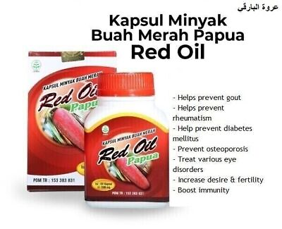 #ad Original Red Oil Papua Pandanus Herb Capsule Cholesterol Gout Bone Blood Health $100.00