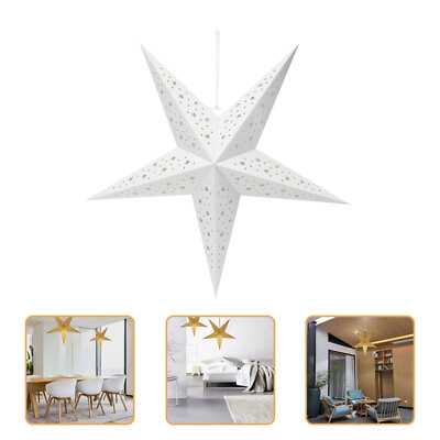 #ad White Paper Star Lampshade LED Light Cover Lantern Decoration $8.63