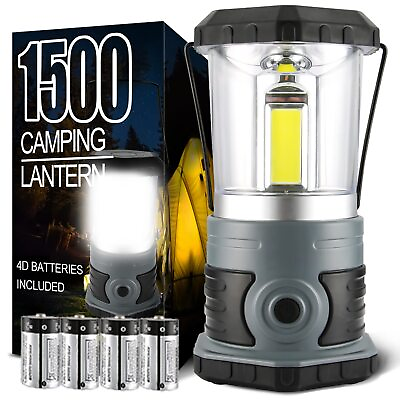 #ad LED Camping Lantern Battery Powered 1500 Lumen COB Camping Light 4*D Batterie... $44.78