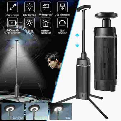 #ad 12000 Lumen Ourdoor Camping Lantern Lamp USB Telescopic LED Fishing Work Light $40.99