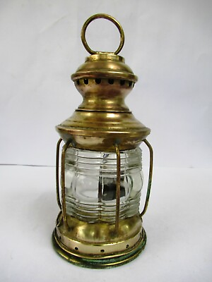 #ad Antique Brass Lantern Oil Lamp Decorative Hanging Lantern Marine Ship Home Decquot;F $119.00