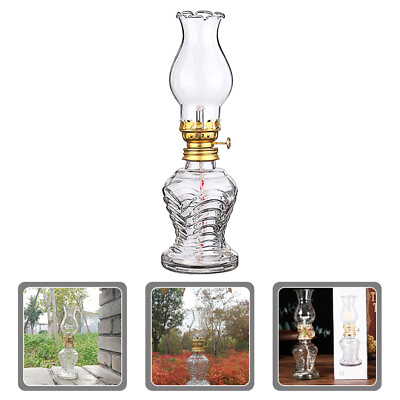 #ad Glass Oil Lantern Outdoor Kerosene Lamp Home Decor Decorate $14.62