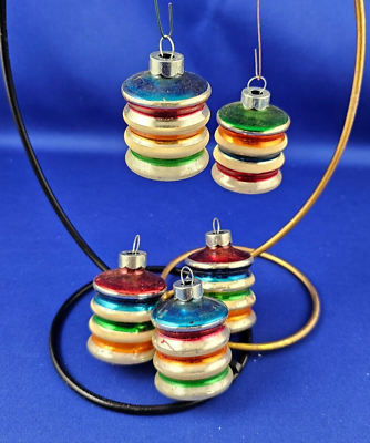 #ad #ad 5 Vintage 2 inch Blown Glass Atomic Lantern CHRISTMAS TREE ORNAMENTS made in USA C $48.00
