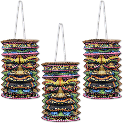 #ad #ad Beistle Tiki Paper Lanterns 9 Inch Multicolor $11.36