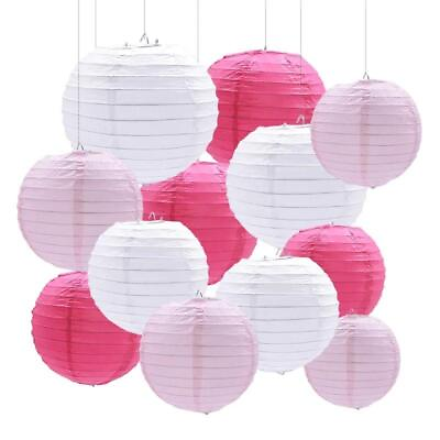 #ad 12in LED Solar Cloth Chinese Lantern Festival Party Hanging Lamp Waterproof Ball $6.99