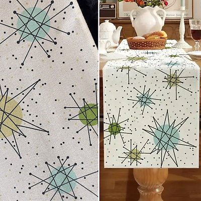 #ad NEW Franciscan Starburst Inspired Table Runner 72quot;x13quot; Beautiful MCM Atomic $24.99