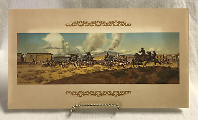 #ad Railroad Transportation 4 Train Pictures Golden Spike Folio Centennial 1969 $92.00