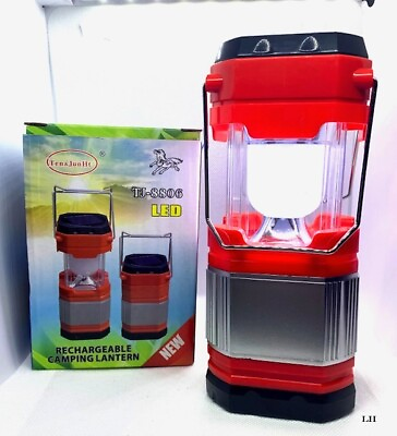 #ad SOLAR RECHARGEABLE CAMPING LANTERN LED Red $13.99