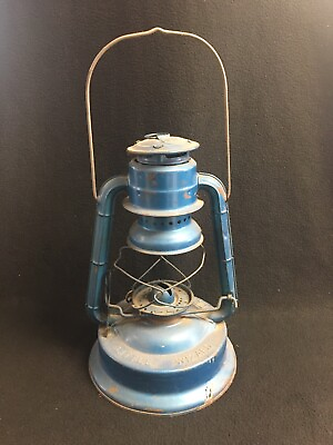 #ad Vintage Blue Dietz Little Wizard No. 1 Lantern Missing Globe 12quot; Western Cowboy $29.99