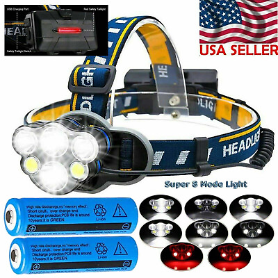 #ad #ad USB Rechargeable LED Headlamp Flashlight Headlight Head Torch Sensor Waterproof $12.99