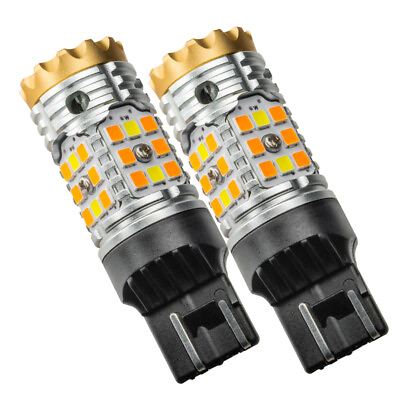 #ad Oracle 7443 CK LED Switchback High Output Can Bus LED Bulbs Amber White Switch $74.45