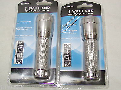 #ad Two 2 NEW 1 watt LED Flashlight Aluminum Body Weather Resistant 3 AAA $13.90