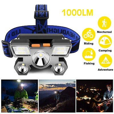#ad USB Rechargeable 120 LED Flashlight Headlight Headlamp Outdoor Camping Tent Lamp $12.98