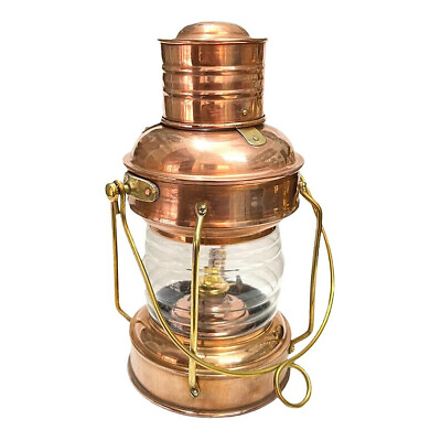#ad #ad Antique Brass Copper Oil Lanter Lamp Nautical Brass Oil Burner Antique Boat Lamp $89.00