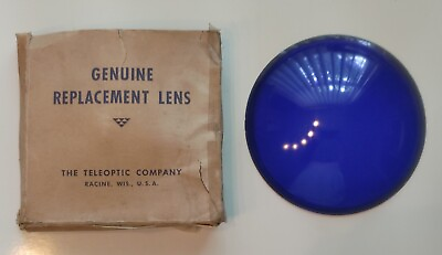 #ad NOS Vintage Cobalt Blue KOPP Glass Railroad Lantern Lens Traffic Light 5 1 2quot; $57.00