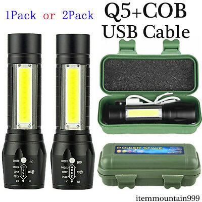 #ad Rechargeable 990000LM LED Flashlight Tactical Police Super Bright Torch Zoomable $6.80