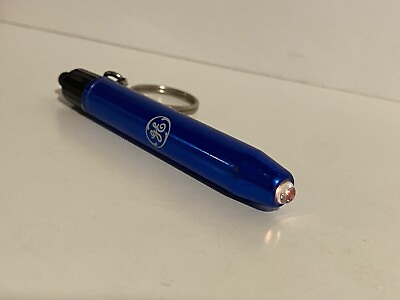 #ad Vintage General Electric GE Flashlight Keychains Metal Blue Novelty Promo $4.75
