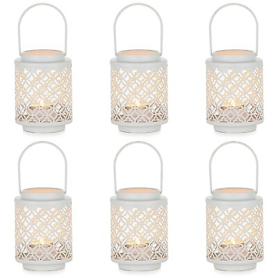 #ad NUPTIO Tealight Lanterns for Wedding Centerpieces: 6 Pcs 4.1inch White Hangin... $66.78