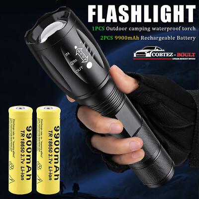 #ad High Light 3.7VAA Li ion Batterys Tactical Flashlights Outdoor Camp LED Lighting $7.99