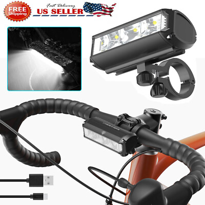 #ad Bike Bicycle Light LED Bike Lamp Rechargeable Outdoor Torch Front Handlebar Lamp $15.29