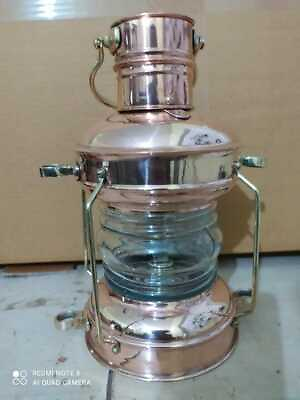#ad Nautical Maritime Ship Lantern Boat Light Copper amp;Brass Anchor Oil Lamp New item $117.00