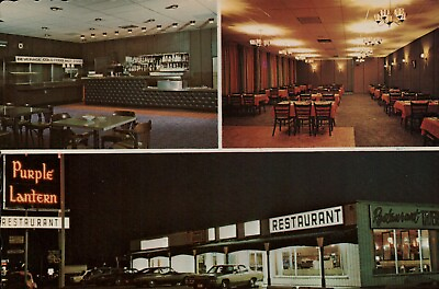 #ad Continental Size Postcard The Purple Lantern Restaurant and Tavern Ontario $2.75