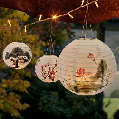 #ad Lamp Shade Paper Lantern Light Party Chinese Tree Blossom Round Oriental Decor $7.99