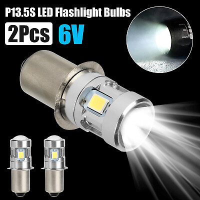 #ad #ad 2Pcs P13.5S LED Flashlight Light Bulbs Upgrade D C Cell 6000K White Super Bright $9.98