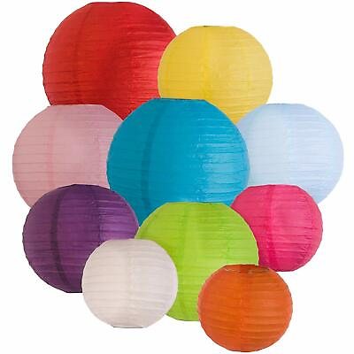 #ad 8quot; 10pcs Mixed Round Chinese Paper Lanterns Lamp Shape Wedding Party Decorations $21.97