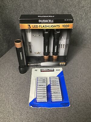 #ad Duracell 1000LM LED Flashlight 3PK 48 Pack Of AAA Batteries Included M43B $38.69