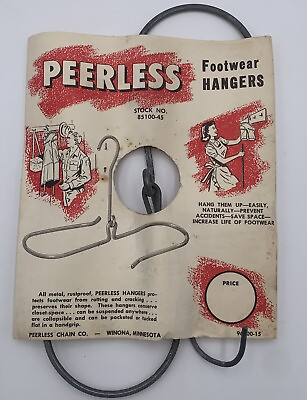 #ad Vintage Metal Footwear Hanger Peerless Chain Company Co NOS War Era Boots USA $14.44