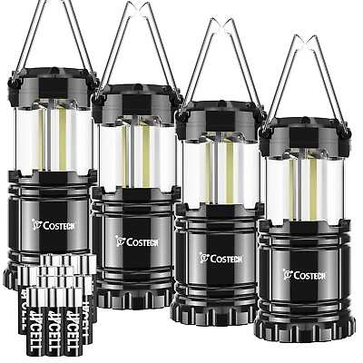 #ad LED Camping Lantern 4 Pack Super Brighter Outdoor Emergency Light 12AA Battery $25.99