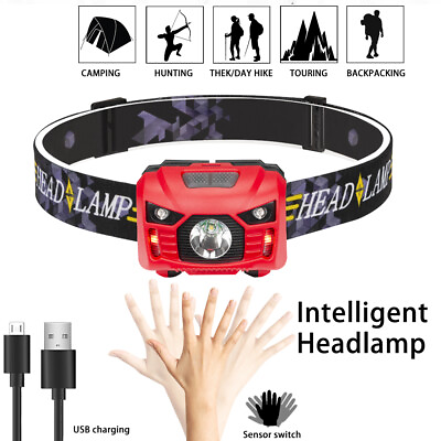 #ad 2Pack Motion Sensor Rechargeable LED Work Light Flashlight Headlamp Torch Hiking $19.99