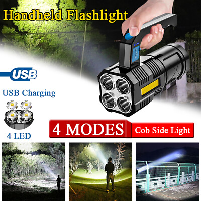 #ad High Powered 12000000LM LED Flashlight Super Bright Torch USB Rechargeable Lamp $8.79