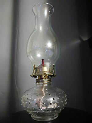 #ad Kerosene Lantern Glass Hobnail 1960#x27;s Vintage $45.00