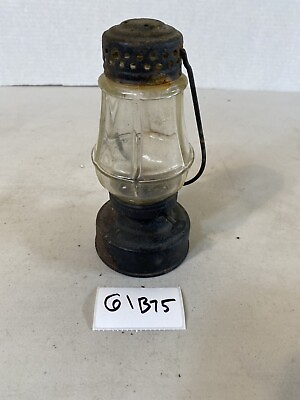 #ad Antique Skaters tin lantern small gas lantern twist onto base oil lamp 61B75 $199.99