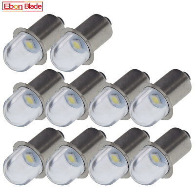 #ad #ad 10 x White P13.5S LED Upgrade Bulb For Flashlight Torch Lamp 3V 4.5V 6V 12V 18V $10.99