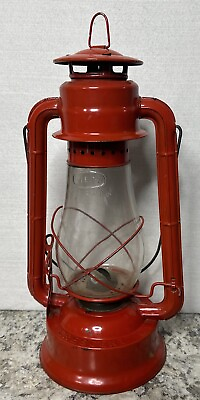 #ad Vintage Red Crescent Dietz WFS No.129 Oil Lamp Lantern Camp Light Excellent 15” $39.00
