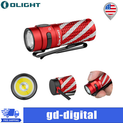 #ad Olight Baton 4 1300 Lum EDC Flashlight LED Rechargeable Special Gift Candy Cane $64.99