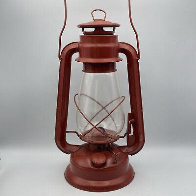 #ad 12 Inch Hurricane Kerosene Oil Lantern Emergency Red Hanging Light Lamp Unused $20.00