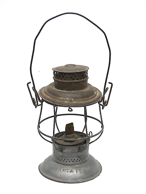 #ad Vintage Antique Santa Fe Railroad Lantern Bell Bottom NO GLOBE $199.99