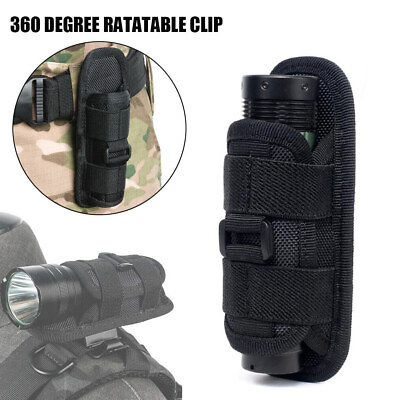 #ad #ad Tactical LED Flashlight Holster Duty Belt Pouch Rotatable Clip 360 Degree Holder $8.99