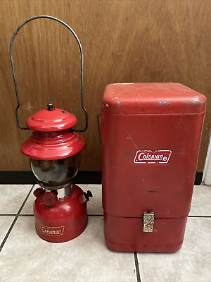 #ad Vintage 1956 COLEMAN 200A Red Lantern With Case Read FREE SHIPPING $299.99
