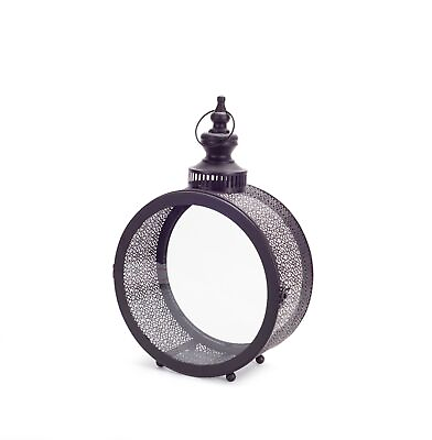 #ad Lantern 17.5quot;H Metal Glass $80.74