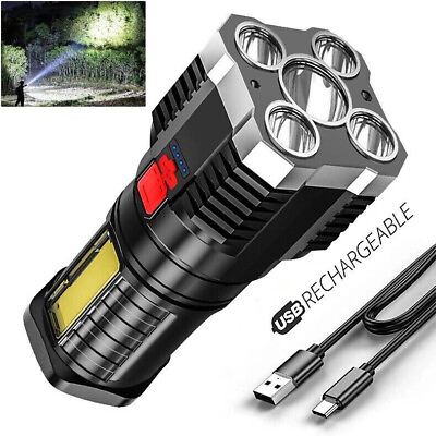 #ad Super Bright LED Torch Flashlight Tactical Camping Outdoor Lamp USB Rechargeable $3.99
