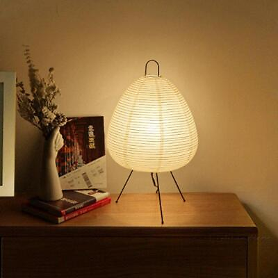 #ad Japanese Rice Paper Lantern Led Table Lamp Noguchi Yong Stand for Bedroom $36.99
