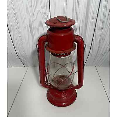 #ad VTG Red Dietz Jr No. 20 Railroad Lantern Hurricane Kerosene Oil Lamp Preowned $24.00