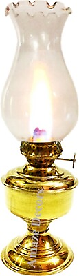 #ad Hurricane Oil Lantern Shiny Gold Brass Vintage Style Lamp Home Decorative $52.00