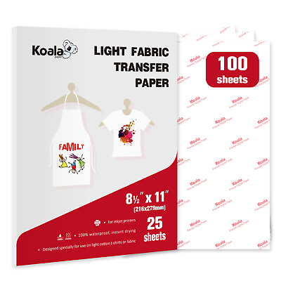 #ad #ad Bulk 100 Koala Printable Heat Transfer Paper Light T shirt Inkjet Sublicotton $48.99